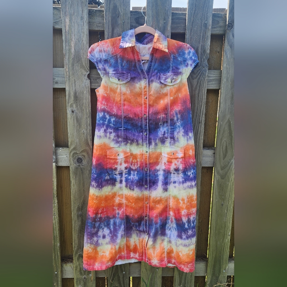 Upcycled tie dyed dress
